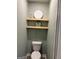 Cozy powder room features a classic white toilet and stylish shelving, maximizing a small space at 175 Bridgemill Dr, Covington, GA 30014
