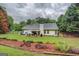 Wide view of backyard with a covered patio area and well-maintained lawn at 160 Laurel Ln, Social Circle, GA 30025