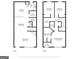 Two-story layout featuring the kitchen, dining area, living room, bedrooms, bathrooms, pantry and walk-in closets at 4862 Park Cir, Atlanta, GA 30349