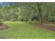 Green backyard with mature trees and beautiful lawn at 107 Jennings Yard, Peachtree City, GA 30269