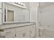 Bathroom featuring single sink vanity with granite counter and tiled floor at 107 Jennings Yard, Peachtree City, GA 30269