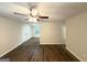 Open-concept living room featuring hardwood floors and a ceiling fan at 604 Thomasville Blvd, Atlanta, GA 30315