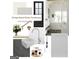 Farmhouse-style design board featuring cabinets, a sink, hardware, decor, and pendant lighting at 295 Pinehurst Dr, Stockbridge, GA 30281