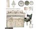 Traditional style design board with paint samples, a couch, and an end table on a patterned rug at 295 Pinehurst Dr, Stockbridge, GA 30281
