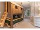 A charming bedroom featuring a unique wooden bunk bed, perfect for a cozy and playful space at 4080 Derby Dr, Cumming, GA 30040