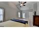 Spacious main bedroom featuring high ceilings, plush carpet, and double door access to the patio at 3112 Patriot Sq, Marietta, GA 30064