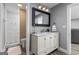 Nicely appointed bathroom featuring a tiled walk-in shower and a large vanity at 150 Surrey Chase Dr, Social Circle, GA 30025