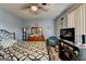 Cozy bedroom with fan and furniture at 3346 Northcrest Rd # A, Atlanta, GA 30340