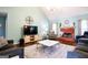 Relaxing living room with vaulted ceilings, a brick fireplace, and comfortable seating at 1612 Cagle Ct, Lawrenceville, GA 30045