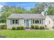 Charming one-story home featuring a manicured front lawn and inviting light blue front door at 489 Radar Dr, Hapeville, GA 30354