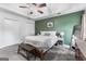 Comfortable bedroom with tray ceiling, ample closet space, and serene atmosphere at 200 Pine Tree Ln, Mcdonough, GA 30252