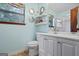 Cozy bathroom featuring vanity sink, modern fixtures, and tiled shower at 69 Trace Ct, Stockbridge, GA 30281