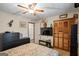 Comfortable bedroom featuring a TV, double closets, and neutral decor at 69 Trace Ct, Stockbridge, GA 30281