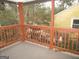 The wooden porch offers a tranquil spot for outdoor relaxation at 1876 Sw Sandtown Sw Rd, Atlanta, GA 30311