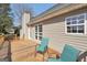 Back deck with wood flooring, railings, and seating showcases space for outdoor activities at 8870 Dornoch Cir, Winston, GA 30187