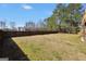 Large back yard with wood fence is ready for gardening, play, or relaxation at 8870 Dornoch Cir, Winston, GA 30187