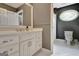 Bright bathroom showcasing a white vanity, classic fixtures, and separate toilet room at 104 Hidden Springs Ln, Peachtree City, GA 30269