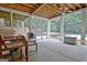 Covered patio with view of the backyard and pool at 104 Hidden Springs Ln, Peachtree City, GA 30269