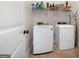 Functional laundry room with modern washer and dryer units at 6857 Louis Dr, Locust Grove, GA 30248