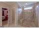 Beautiful bathroom features a glass shower and seat at 319 Beaconsfield Dr, Sharpsburg, GA 30277
