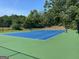 Community tennis court, surrounded by mature trees and landscaping, creating a private setting at 319 Beaconsfield Dr, Sharpsburg, GA 30277