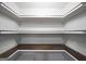 Walk-in pantry featuring shelving and dark wood trim at 701 Monticello Ln, Mcdonough, GA 30253