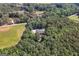 Aerial view of the property showcasing mature trees and a lush green lawn at 1000 Turner Church Rd, Mcdonough, GA 30252