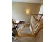 Top down view of stairs with wooden railing at 3381 Walkers Ridge Rd, Dacula, GA 30019