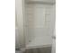 Clean and modern shower space featuring a white shower, offering a fresh and inviting bathing experience at 686 Favorwood Sw Dr, Marietta, GA 30060
