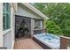 Outdoor spa with an enclosed screened porch for relaxation and enjoyment at 10875 Shagbark Trl, Roswell, GA 30075