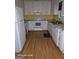 White kitchen features stainless sink, white cabinets, and matching appliances at 115 Lakeview Dr, Stockbridge, GA 30281