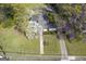 Property aerial view showing manicured lawn and mature trees around the house at 109 Stockbridge Rd, Jonesboro, GA 30236