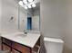 Bathroom featuring a clean white sink, mirror, vanity, and toilet, providing a functional space at 471 Lanier Ct, Hiram, GA 30141