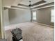 Expansive main bedroom boasts tray ceilings and plenty of natural light at 137 Nobility Ln, Mcdonough, GA 30252