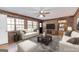 Cozy living room with brick walls, and comfortable seating at 160 Pine Trail Rd, Fayetteville, GA 30214