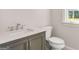 Clean bathroom featuring modern vanity, toilet, and a bright window at 100 Regina Ct, Fayetteville, GA 30215
