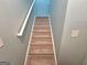 Neutral carpeted stairs ascending to the upper level of the house feature white trim and blue-grey paint at 2540 Willow Grove Road Nw Rd # 15, Acworth, GA 30101