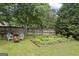 A tranquil backyard features a fire pit, seating, and a garden area for outdoor enjoyment at 301 Bradford Ct, Auburn, GA 30011