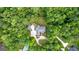Aerial view showcasing a private estate nestled amidst lush greenery, featuring a swimming pool and well-manicured lawns at 285 Spear Rd, Peachtree City, GA 30269