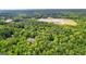 Scenic aerial view of a secluded home near a school surrounded by dense greenery and lush landscapes at 285 Spear Rd, Peachtree City, GA 30269