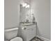 Clean powder room with granite countertops and modern fixtures, offering convenience and style at 33 Vinery Ct, Sharpsburg, GA 30277