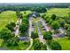 Aerial shot of a clubhouse, parking lot, and landscaping at 1132 Hargrove Ct, Locust Grove, GA 30248
