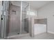 Bathroom boasts glass enclosed shower and a soaking tub at 309 Dean Ct, Temple, GA 30179