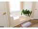 Bright bathroom featuring a large tub surrounded by windows, a leafy plant, and wood-look flooring at 30 Carolyn Ct, Social Circle, GA 30025