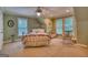 Comfortable bedroom with neutral colors, two windows, and carpeted floors at 223 Old Rome Rd, Kingston, GA 30145
