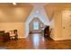 Bonus room with vaulted ceilings, wood floors, and seating area at 223 Old Rome Rd, Kingston, GA 30145