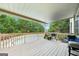 View of the backyard pool from covered wooden patio with grill and ' toys at 1979 Alcovy Shoals Blf, Lawrenceville, GA 30045