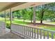 View from the porch, showcasing the property's lush greenery, mature trees, and neighborhood at 90 Country Roads Cir, Stockbridge, GA 30281