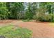 Landscaped backyard and pine straw ground cover in a peaceful setting at 108 Summit Walk, Peachtree City, GA 30269