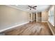 Bright living room showcasing recessed lights, neutral walls, and laminate flooring at 1854 Shadydale Se Ave, Atlanta, GA 30315